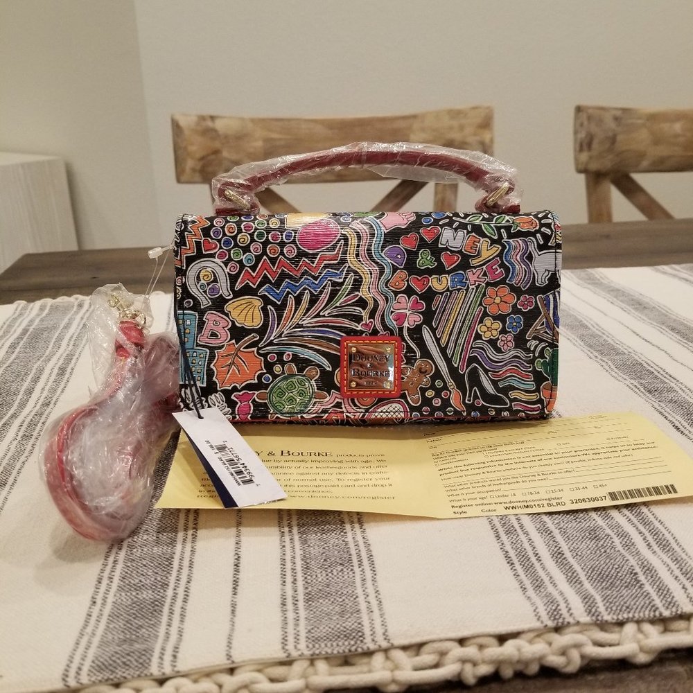 Dooney & Bourke Mimi Crossbody, Hippie Print, Coated Cotton / Leather, NWT